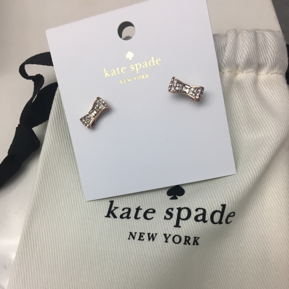 SOLD Kate Spade Rose Gold Bow Tie Earrings
